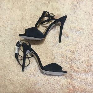 Brand New Maiden Lane Navy Blue Suede Heels